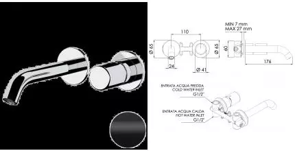 Смеситель для раковины «Daniel» Trilogy TG632P15 чёрный матовый Смеситель для раковины «Daniel» Trilogy TG632P15 чёрный матовый