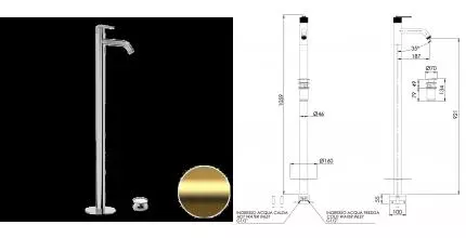 Смеситель для раковины «Daniel» Brooklyn BY688DP с донным клапаном брашированное золото Смеситель для раковины «Daniel» Brooklyn BY688DP с донным клапаном брашированное золото