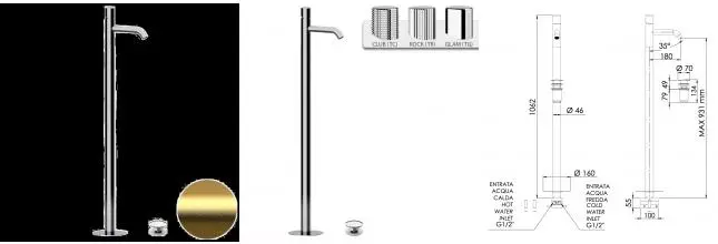 Смеситель для раковины «Daniel» Trilogy TG688DP с донным клапаном брашированное золото Смеситель для раковины «Daniel» Trilogy TG688DP с донным клапаном брашированное золото