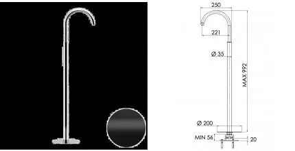 Излив к смесителю «Daniel» Swing S20470815 25 чёрный матовый