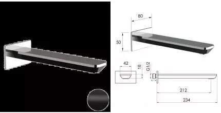 Излив к смесителю «Daniel» Tiara TA4704L15 23,4 чёрный матовый