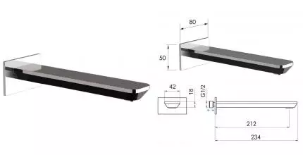 Излив к смесителю «Daniel» Tiara TA4704LCR 23,4 хром