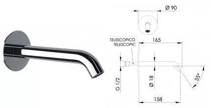 Излив к смесителю «Daniel» Tokyo TK4704BCR 15,8 хром Излив к смесителю «Daniel» Tokyo TK4704BCR 15,8 хром