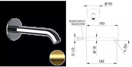 Излив к смесителю «Daniel» Tokyo TK4704BLDP 18,3 брашированное золото