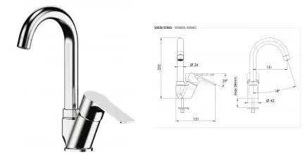 Смеситель для кухонной мойки «Remer» Energy EY42BC хром