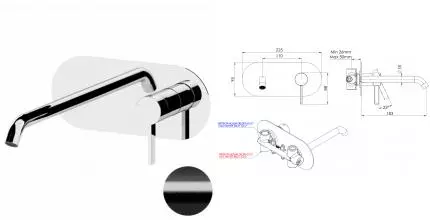 Смеситель для раковины «Remer» Metrica MC15LCFP брашированный чёрный хром