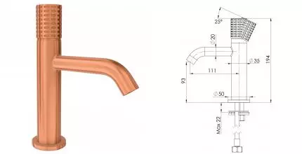 Смеситель для раковины «Remer» Celebrity CEC12RP брашированная медь