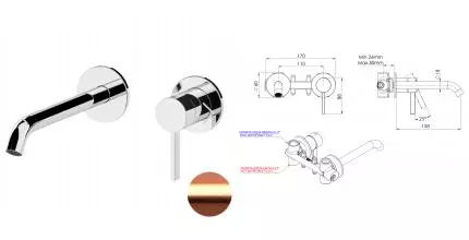 Смеситель для раковины «Remer» Metrica MC15PRP брашированная медь
