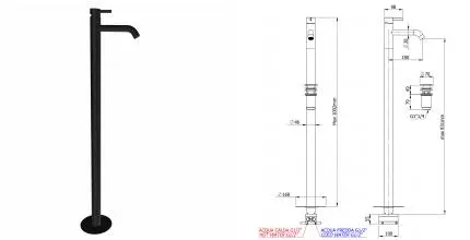Смеситель для раковины «Remer» Metrica MC18NO с донным клапаном чёрный матовый