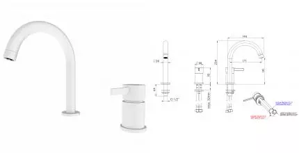 Смеситель для раковины «Remer» Metrica MC57BO белый матовый