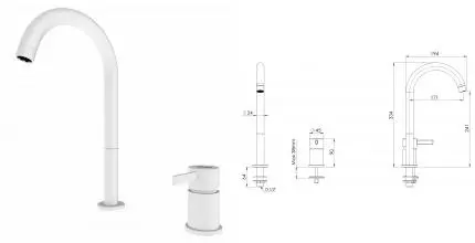 Смеситель для раковины «Remer» Metrica MC57LBO белый матовый