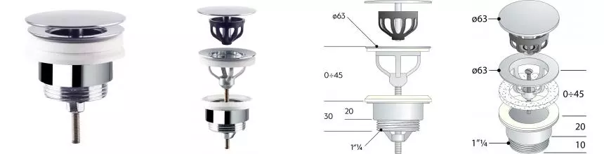 Донный клапан для раковины «OMP Tea» 7542.710.5 хром