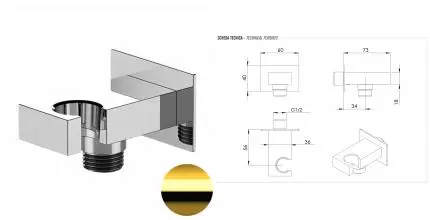 Держатель ручного душа REMER 337W DO с водотоком, шт 337WDO · Remer, 337WDO