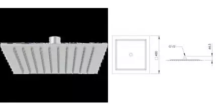Верхний душ потолочный REMER SS357UFS40X, нержавеющая сталь, шт SS357UFS40X · Remer, SS357UFS40X