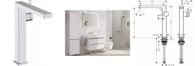 Смеситель для раковины «Hansgrohe» Tecturis E 73070000 с донным клапаном хром Смеситель для раковины «Hansgrohe» Tecturis E 73070000 с донным клапаном хром