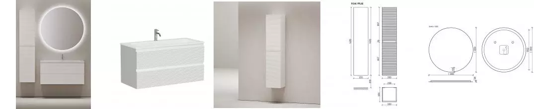 Мебель для ванной подвесная «Sancos» Folk 100 Bianco Мебель для ванной подвесная «Sancos» Folk 100 Bianco