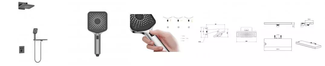 Душевая система «Vincea» Inspire VSFW-3I21MT4RGM с термостатом вороненая сталь