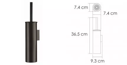 Ёршик для унитаза «WasserKRAFT» K-1087GM на стену оружейная сталь