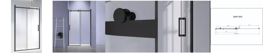 Душевая дверь «Vincea» Como-N VDS-4CN160CLB 160/195 прозрачный/чёрная Душевая дверь «Vincea» Como-N VDS-4CN160CLB 160/195 прозрачный/чёрная