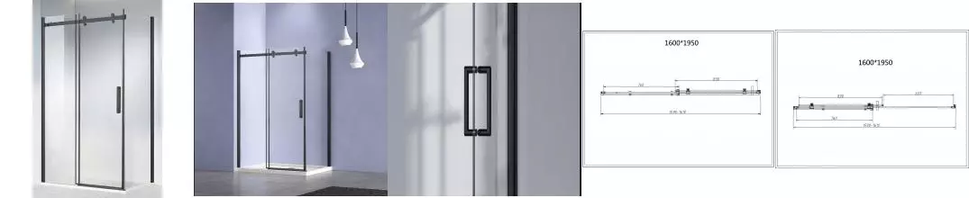 Душевой угол-ограждение «Vincea» Como-N VSR-4CN1016CLB 160/100 прозрачный/чёрный прямоугольный без поддона универсальный