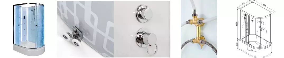 Душевая кабина «AvaCan» EM2712LN LED 120/80 средний поддон матовая с рисунком/хром без крыши с гидромассажем с электрикой левая Душевая кабина «AvaCan» EM2712LN LED 120/80 средний поддон матовая с рисунком/хром без крыши с гидромассажем с электрикой левая