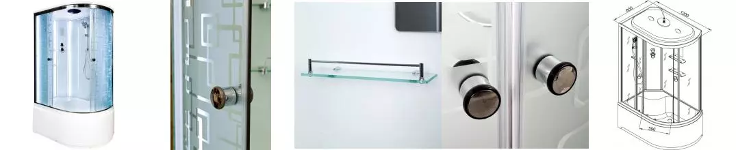 Душевая кабина «AvaCan» EM4512L LED 120/80 высокий поддон матовая с рисунком/хром с электрикой левая Душевая кабина «AvaCan» EM4512L LED 120/80 высокий поддон матовая с рисунком/хром с электрикой левая