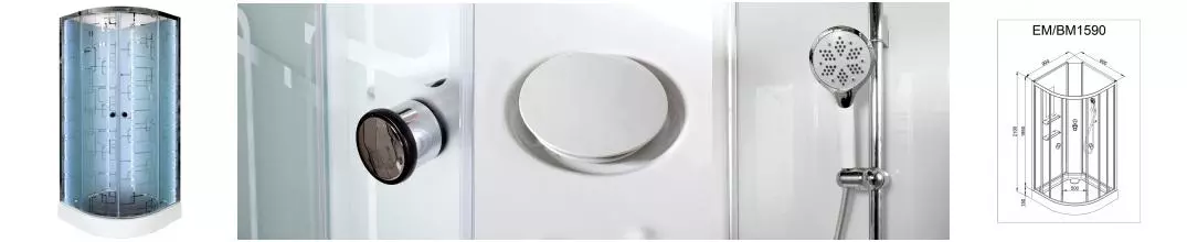 Душевая кабина «AvaCan» EM1590N LED 90/90 низкий поддон матовая с рисунком/хром без крыши с гидромассажем с электрикой Душевая кабина «AvaCan» EM1590N LED 90/90 низкий поддон матовая с рисунком/хром без крыши с гидромассажем с электрикой