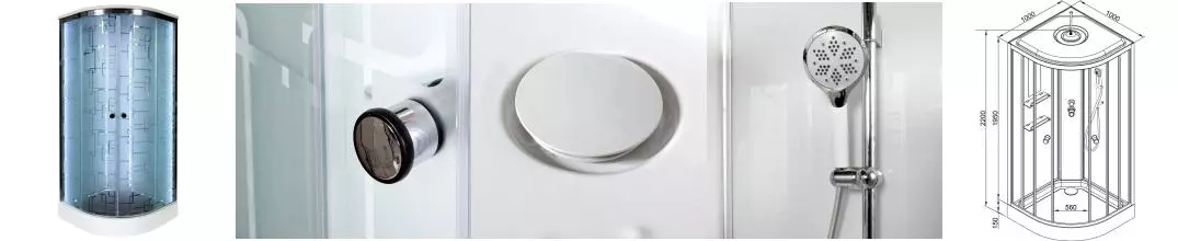 Душевая кабина «AvaCan» EM1510 LED 100/100 низкий поддон матовая с рисунком/хром с электрикой Душевая кабина «AvaCan» EM1510 LED 100/100 низкий поддон матовая с рисунком/хром с электрикой