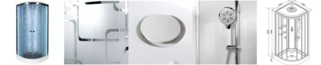 Душевая кабина «AvaCan» EM1510 LED 100/100 низкий поддон матовая с рисунком/хром с гидромассажем с электрикой Душевая кабина «AvaCan» EM1510 LED 100/100 низкий поддон матовая с рисунком/хром с гидромассажем с электрикой