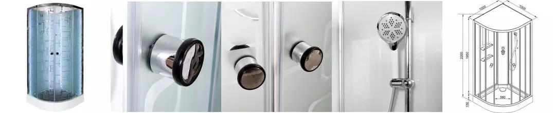 Душевая кабина «AvaCan» EM1510N LED 100/100 низкий поддон матовая с рисунком/хром без крыши с гидромассажем с электрикой Душевая кабина «AvaCan» EM1510N LED 100/100 низкий поддон матовая с рисунком/хром без крыши с гидромассажем с электрикой