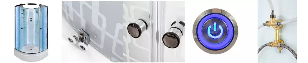 Душевая кабина «AvaCan» EM2710N LED 100/100 средний поддон матовая с рисунком/хром без крыши с электрикой Душевая кабина «AvaCan» EM2710N LED 100/100 средний поддон матовая с рисунком/хром без крыши с электрикой