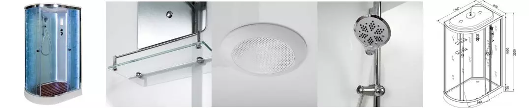 Душевая кабина «AvaCan» EM1511R LED 110/80 низкий поддон матовая с рисунком/хром с электрикой правая Душевая кабина «AvaCan» EM1511R LED 110/80 низкий поддон матовая с рисунком/хром с электрикой правая
