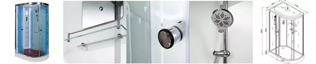 Душевая кабина «AvaCan» EM1511L LED 110/80 низкий поддон матовая с рисунком/хром с гидромассажем с электрикой левая Душевая кабина «AvaCan» EM1511L LED 110/80 низкий поддон матовая с рисунком/хром с гидромассажем с электрикой левая