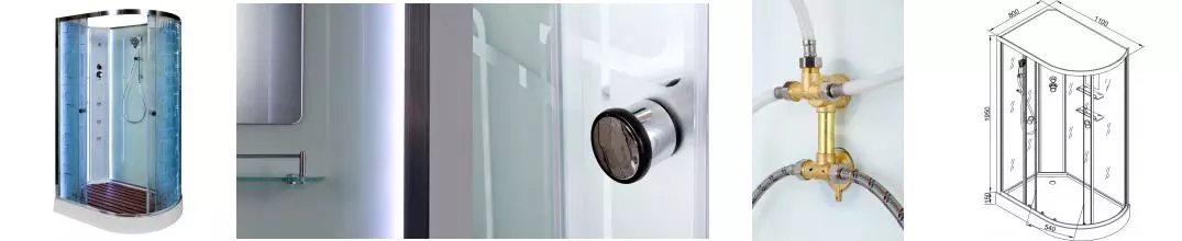 Душевая кабина «AvaCan» EM1511LN LED 110/80 низкий поддон матовая с рисунком/хром без крыши с гидромассажем с электрикой левая Душевая кабина «AvaCan» EM1511LN LED 110/80 низкий поддон матовая с рисунком/хром без крыши с гидромассажем с электрикой левая