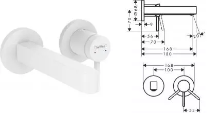 Внешняя часть смесителя «Hansgrohe» Finoris 76051700 18 балая матовая Внешняя часть смесителя «Hansgrohe» Finoris 76051700 18 балая матовая
