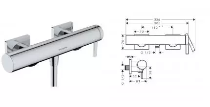 Смеситель для душа «Hansgrohe» Tecturis E 73620000 хром Смеситель для душа «Hansgrohe» Tecturis E 73620000 хром