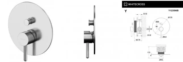 Смеситель для душа «Whitecross» Y Y1235NIB брашированный никель