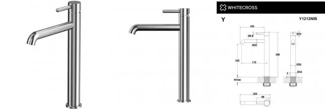 Смеситель для раковины «Whitecross» Y Y1212NIB брашированный никель