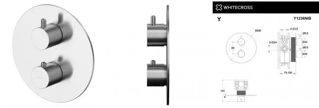Смеситель для душа «Whitecross» Y Y1236NIB с термостатом брашированный никель