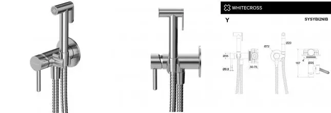 Смеситель с гигиеническим душем «Whitecross» Y SYSYBI2NIB брашированный никель
