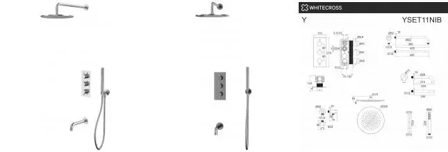 Душевая система «Whitecross» Y YSET11NIB с термостатом брашированный никель Душевая система «Whitecross» Y YSET11NIB с термостатом брашированный никель