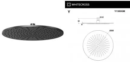 Верхний душ «Whitecross» Y1300GM оружейная сталь