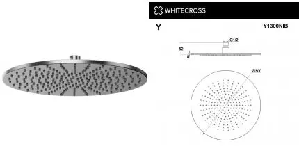 Верхний душ «Whitecross» Y1300NIB брашированный никель