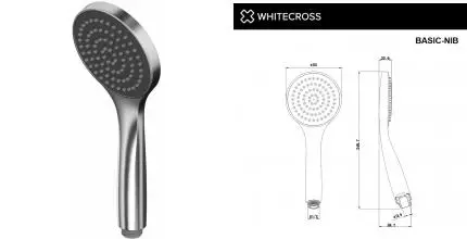 Ручная лейка «Whitecross» Basic NIB брашированный никель Ручная лейка «Whitecross» Basic NIB брашированный никель