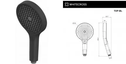 Ручная лейка «Whitecross» Top BL чёрная матовая Ручная лейка «Whitecross» Top BL чёрная матовая