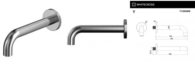 Излив к смесителю «Whitecross» Y1200NIB 22,4 брашированный никель