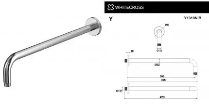 Кронштейн для верхнего душа «Whitecross» Y1310NIB 42 брашированный никель Кронштейн для верхнего душа «Whitecross» Y1310NIB 42 брашированный никель