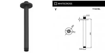 Кронштейн для верхнего душа «Whitecross» Y1321BL 24 чёрный матовый Кронштейн для верхнего душа «Whitecross» Y1321BL 24 чёрный матовый