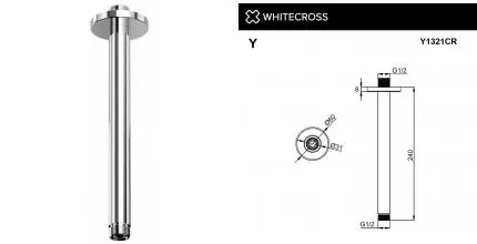 Кронштейн для верхнего душа «Whitecross» Y1321CR 24 хром Кронштейн для верхнего душа «Whitecross» Y1321CR 24 хром