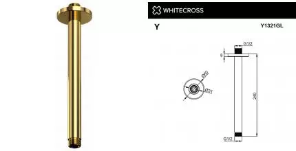 Кронштейн для верхнего душа «Whitecross» Y1321GL 24 золото Кронштейн для верхнего душа «Whitecross» Y1321GL 24 золото